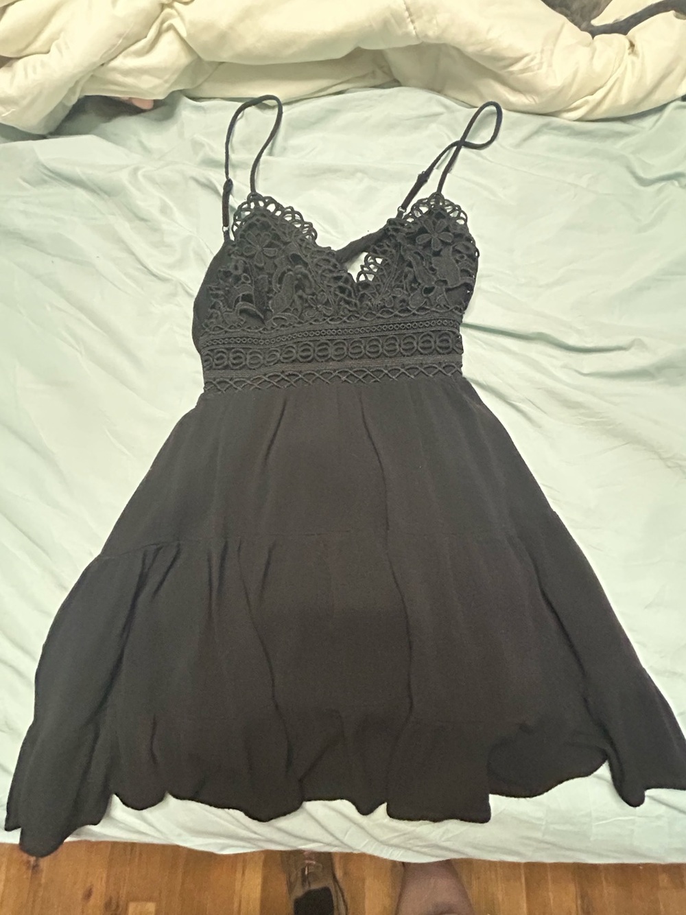 Women’s "HYFVE black lace floral bodice mini dress S"